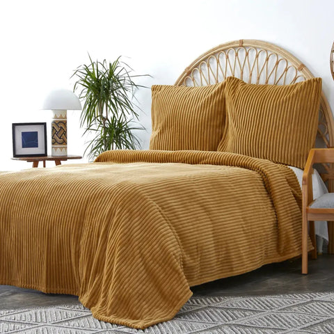 Karaca Home Joena Bedspread Set, Double, Mustard