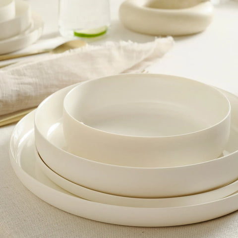 Karaca Finesse 24-Piece Porcelain Dinner Set for 6 People, White