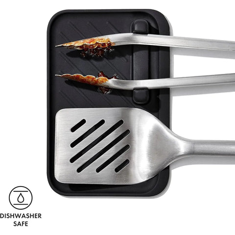 Oxo Good Grips 3-Piece Grilling Tool Set, Black Grey