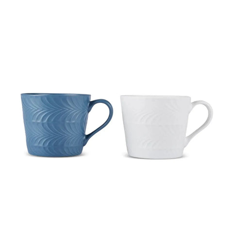 Karaca Lily 2-Piece Mug Set, 320 ml,Blue, White