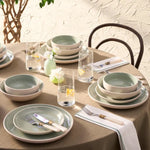 Karaca Abby 24-Piece Stoneware Dinner Set for 6 People, Green