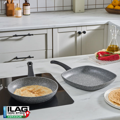 Karaca Gris Biogranite 2-Piece Induction Cookware Set, Grey