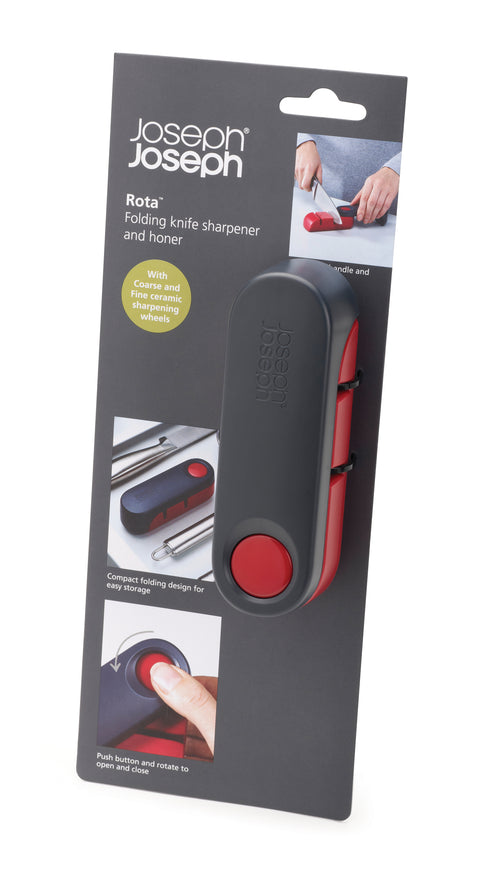 Joseph Joseph Rota Folding Knife Sharpner & Honer, Grey/Red