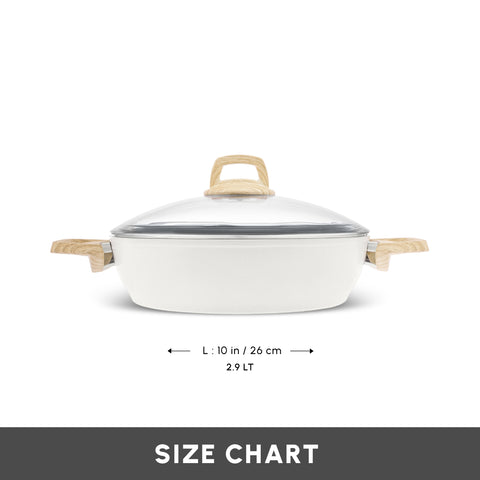 Karaca Swiss Crystal Induction Casserole, 26cm, Creamy