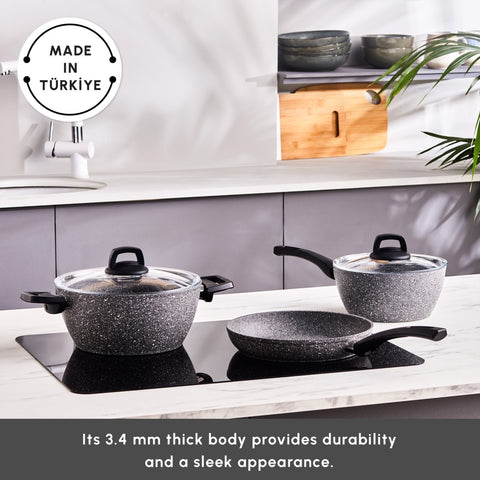 Karaca Gris Biogranite 5-Piece Induction Cookware Set, Grey