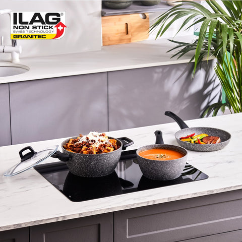 Karaca Gris Biogranite 5-Piece Induction Cookware Set, Grey