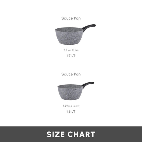 Karaca Gris Biogranite 2-Piece Induction Sauce Pan Set, Grey