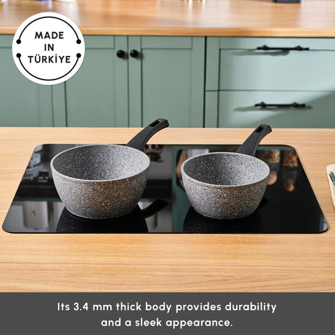 Karaca Gris Biogranite 2-Piece Induction Sauce Pan Set, Grey