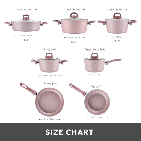 Karaca Rosegold Biogranite 12-Piece Induction Cookware Set, Rose Gold